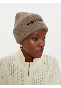 Karl Lagerfeld - KARL LAGERFELD Czapka 246W3411 Beżowy. Kolor: beżowy. Materiał: wełna #3