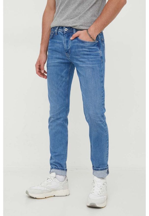 Pepe Jeans jeansy męskie kolor niebieski. Kolor: niebieski