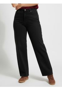 Sinsay - Jeansy wide leg z efektem sprania Plus size - czarny. Kolekcja: plus size. Kolor: czarny #1