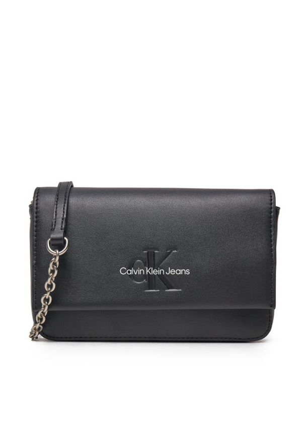Calvin Klein Jeans Torebka K60K612375 Czarny. Kolor: czarny. Materiał: skórzane