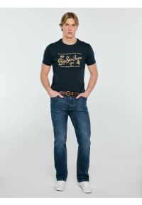 Big-Star - Koszulka męska z nadrukiem z linii Authentic granatowa Eller 403. Kolor: niebieski. Materiał: bawełna. Wzór: nadruk. Styl: vintage, klasyczny #5