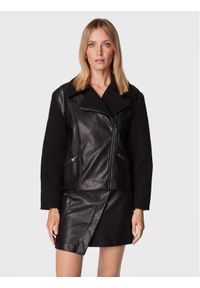 Kurtka z imitacji skóry Sisley. Kolor: czarny. Materiał: skóra #1