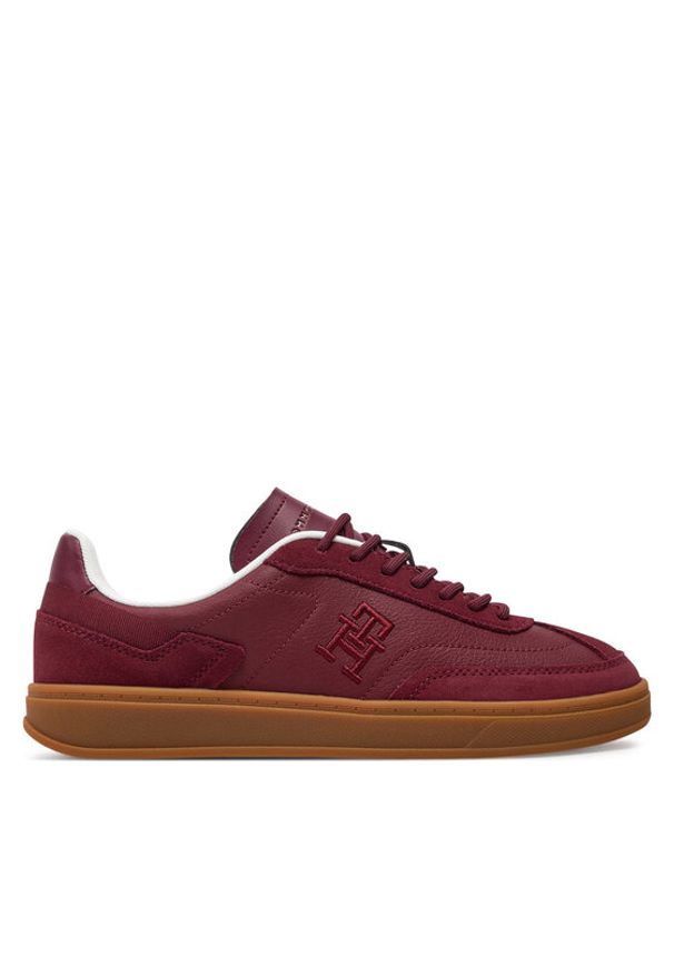 TOMMY HILFIGER - Tommy Hilfiger Sneakersy Heritage FW0FW08186 Bordowy. Kolor: czerwony. Materiał: zamsz, skóra
