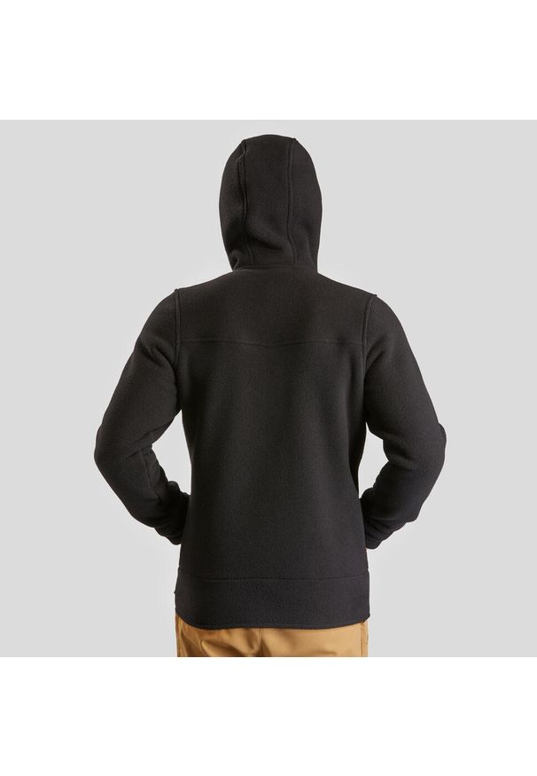 quechua - Polar turystyczny męski Quechua NH500 Warm. Typ kołnierza: kaptur. Kolor: czarny. Materiał: poliester, elastan, materiał, polar. Sport: turystyka piesza