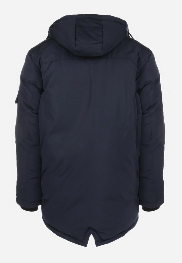 Born2be - Granatowa Kurtka Parka z Kapturem Lazora. Typ kołnierza: kaptur. Kolor: niebieski. Sezon: zima