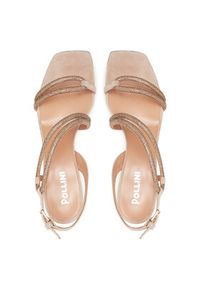 Pollini Sandały SA16037C0MTA0122 Beżowy. Kolor: beżowy. Materiał: zamsz, skóra