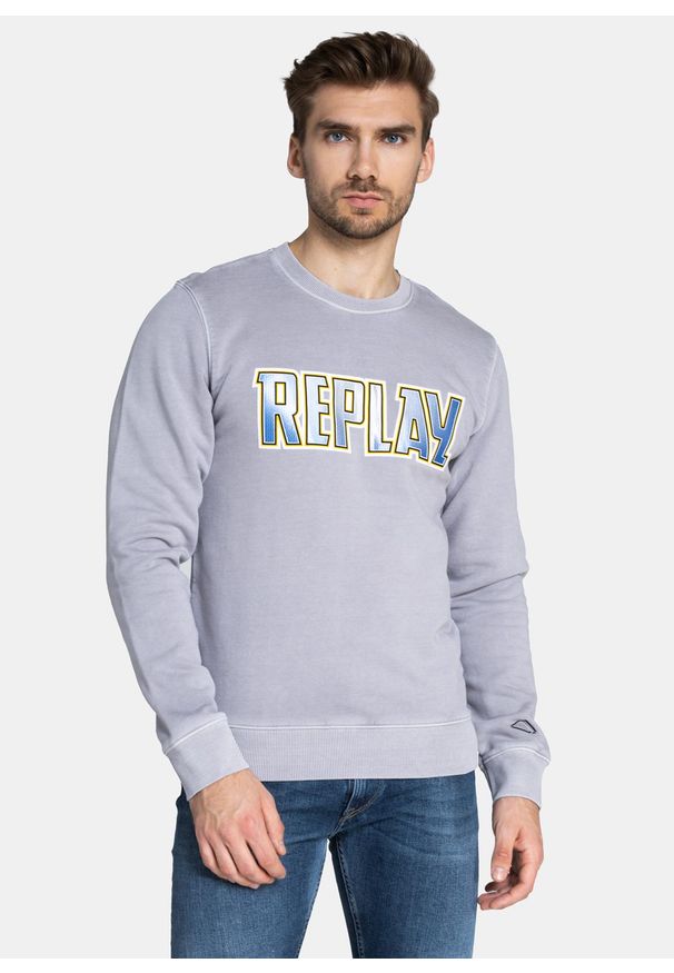 Bluza męska Replay (M3525.000.23190A.672). Okazja: na co dzień. Kolor: szary. Styl: casual