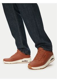 skechers - Skechers Sneakersy UNO - Tailored Air 183007/COG Brązowy. Kolor: brązowy. Materiał: skóra #1