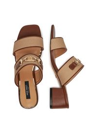 Nine West Klapki 2560-01 Beżowy. Kolor: beżowy. Materiał: materiał, syntetyk, skóra #5