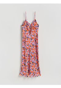 Reserved - Sukienka midi z wiskozy - wielobarwny. Materiał: wiskoza. Długość: midi #1
