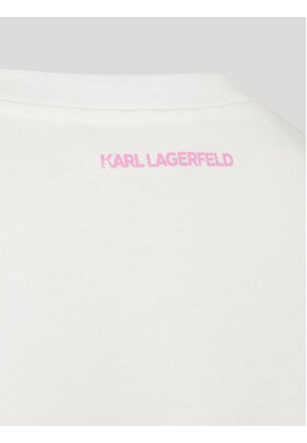 Karl Lagerfeld - KARL LAGERFELD Bluza Future Logo 225W1804 Écru Regular Fit. Typ kołnierza: dekolt w karo. Materiał: bawełna