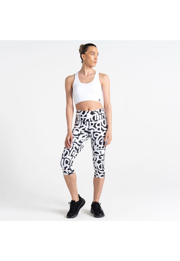 DARE 2B - Damskie legginsy sportowe 3/4 Influential. Kolor: czarny, biały, wielokolorowy. Sport: fitness