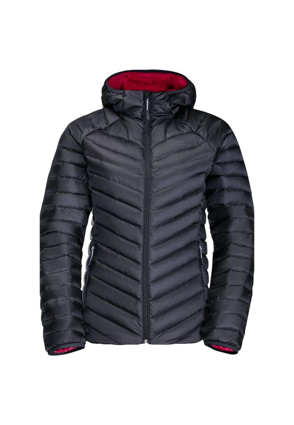 Kurtka uniwersalna damska Jack Wolfskin Passamani Down Hoody. Typ kołnierza: kaptur. Kolor: czarny. Materiał: syntetyk. Sport: turystyka piesza