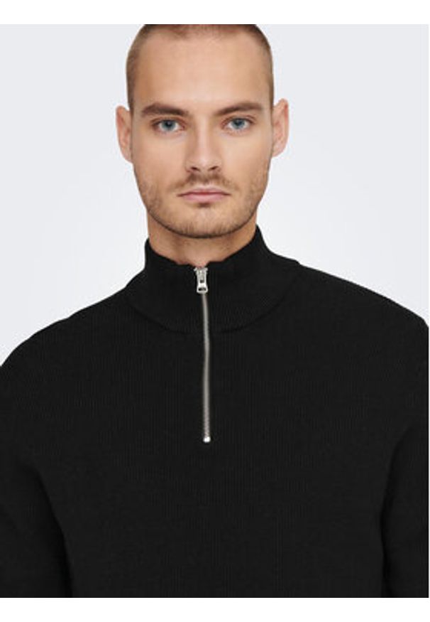 Only & Sons Sweter 22023210 Czarny Regular Fit. Kolor: czarny. Materiał: bawełna