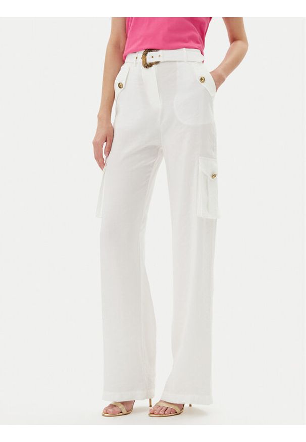 Versace Jeans Couture Spodnie materiałowe 78HAA109 Biały Wide Leg. Kolor: biały. Materiał: materiał
