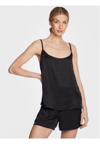 Hugo Koszulka piżamowa Satinoir 50485389 Czarny Regular Fit. Kolor: czarny. Materiał: wiskoza #1