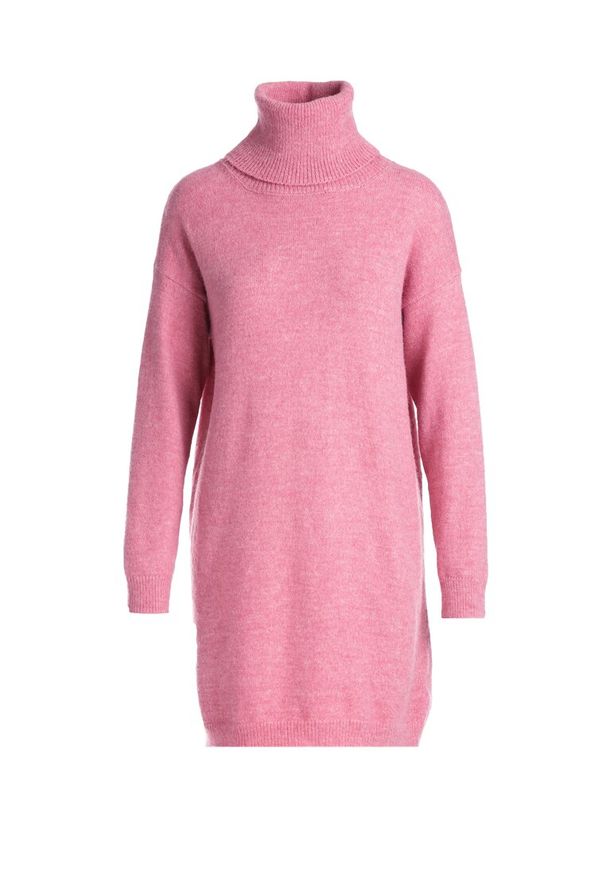 Born2be - Różowa Sukienka Classificator. Okazja: na co dzień. Typ kołnierza: golf. Kolor: różowy. Materiał: dzianina. Długość rękawa: długi rękaw. Sezon: jesień, zima. Typ sukienki: proste. Styl: casual