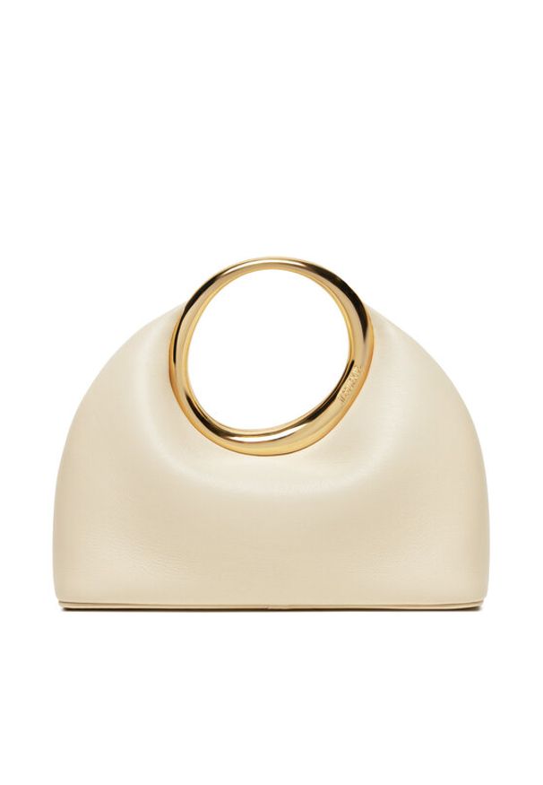 JACQUEMUS Torebka Mini ring handbag 241BA395 Écru. Materiał: skórzane