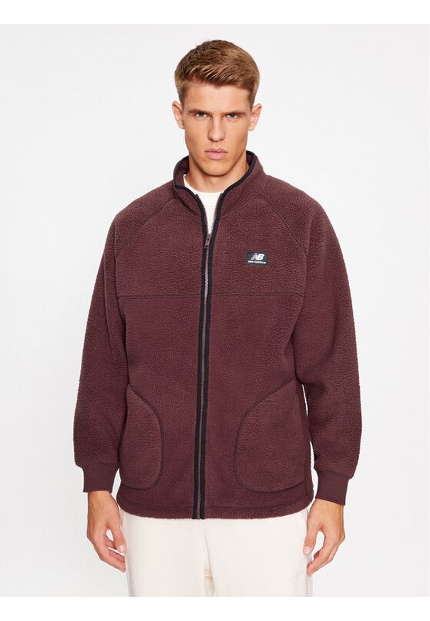 New Balance Polar Athletics Polar Fleece Full Zip MJ33503 Czerwony ciemny Regular Fit. Kolor: czerwony. Materiał: syntetyk