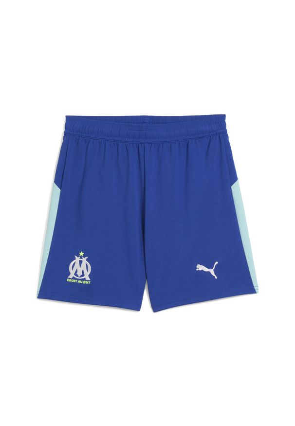 Puma - Młodzieżowe szorty Olympique Marsylia 25/26 PUMA Vivid Blue Bleu Azur. Kolor: niebieski. Materiał: tkanina. Sport: piłka nożna