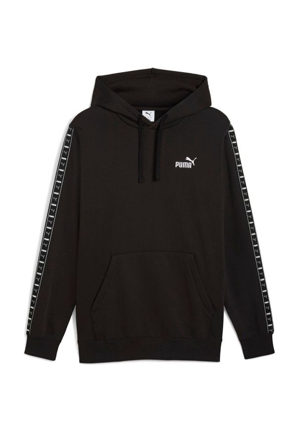 Bluza z kapturem Puma Ess Tape Hoodie Fl, Mężczyźni. Typ kołnierza: kaptur. Kolor: czarny. Materiał: materiał, bawełna