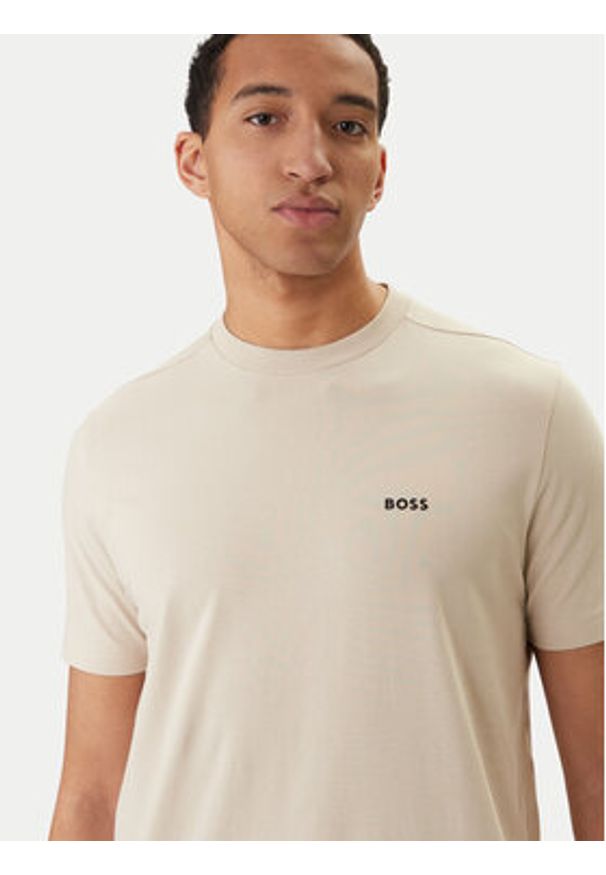 BOSS T-Shirt 50506373 Beżowy Regular Fit. Kolor: beżowy. Materiał: bawełna