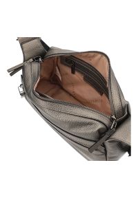 Szara Modna Damska Listonoszka Hispanitas. Kolor: szary. Materiał: skórzane. Styl: casual, elegancki. Rodzaj torebki: na ramię #2