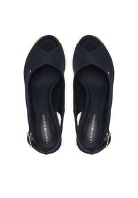 TOMMY HILFIGER - Tommy Hilfiger Espadryle Flag High Wedge Espad Slingback FW0FW09343 Granatowy. Kolor: niebieski. Materiał: materiał #4
