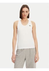 Lacoste Top TF4874 Biały Slim Fit. Kolor: biały. Materiał: syntetyk