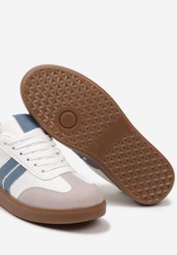 Born2be - Biało-Niebieskie Sneakersy Tenisówki na Kauczukowej Podeszwie Alleia. Kolor: biały. Materiał: kauczuk #3