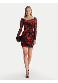 Guess Sukienka koktajlowa W6RK0A KBAH2 Czerwony Slim Fit. Kolor: czerwony. Materiał: syntetyk. Styl: wizytowy #2