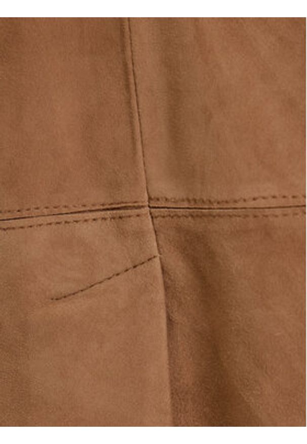 MAX&Co. Spódnica skórzana Guelfi 2526406011200 Brązowy Straight Fit. Kolor: brązowy. Materiał: skóra