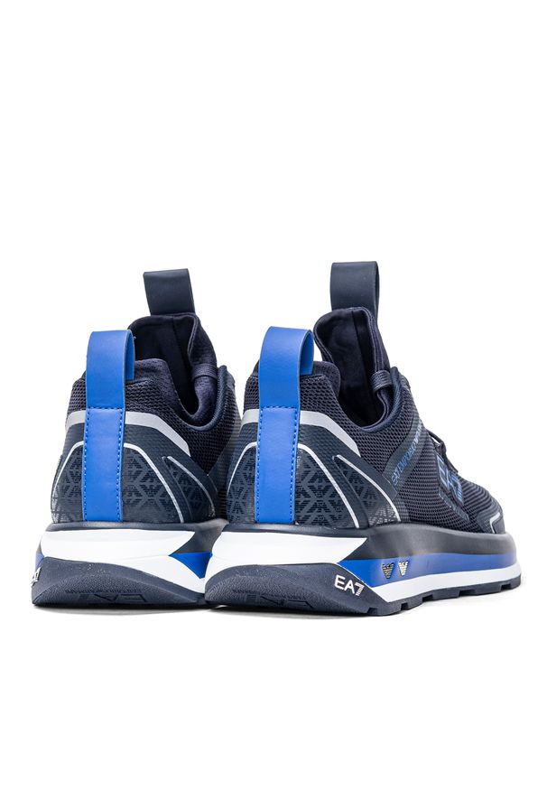 Sneakersy męskie granatowe EA7 Emporio Armani X8X089 XK234 Q647. Okazja: do pracy, na spacer, na co dzień. Kolor: niebieski. Sport: turystyka piesza