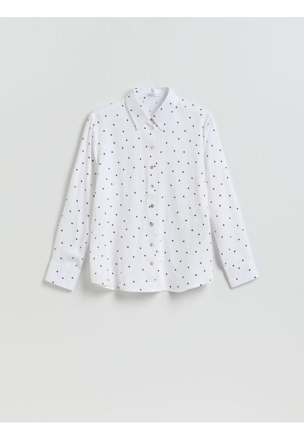 Reserved - Koszula z wiskozą - czarny. Kolor: czarny. Materiał: wiskoza