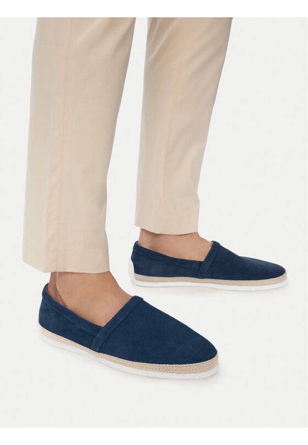 Gino Rossi - GINO ROSSI Espadryle EO-TOMO-01 126AM Granatowy. Kolor: niebieski. Materiał: skóra, zamsz