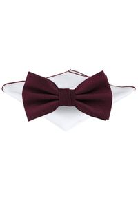 Mucha Męska z Poszetką - Chattier - Bordowa z Mikrostrukturą Tkaniny. Kolor: czerwony. Materiał: tkanina. Styl: elegancki, sportowy #1