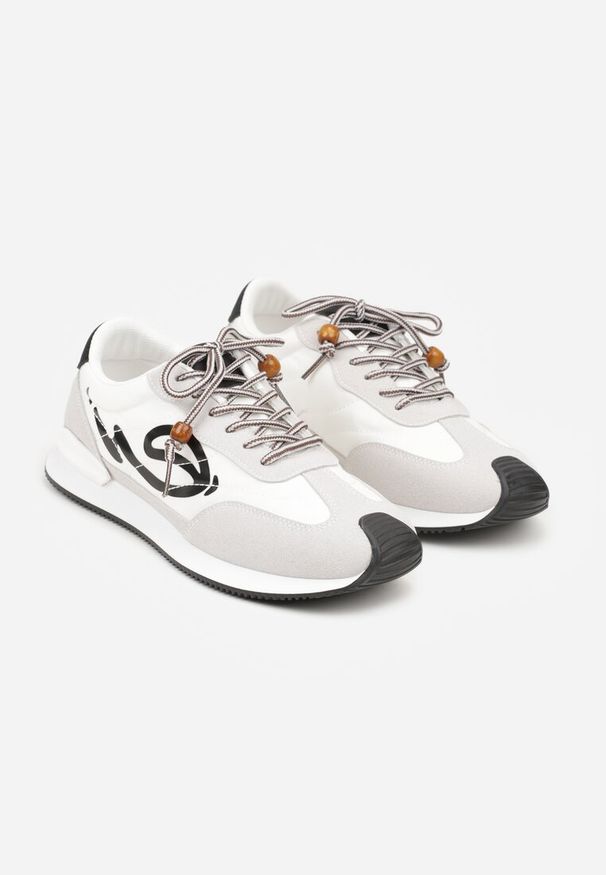 Renee - Czarne Sneakersy Ozdobione Geometrycznym Motywem Phiaronei. Okazja: na co dzień. Kolor: czarny. Materiał: jeans. Wzór: geometria, aplikacja