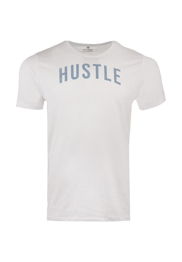 MEN'S HEALTH - T-shirt ATHL DPT męski — 100% bawełna, dekolt okrągły. Kolor: biały. Materiał: bawełna. Wzór: napisy. Sport: piłka nożna