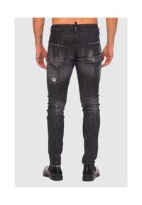 DSQUARED2 Czarne jeansy męskie Cool guy jean, Rozmiar 48. Kolor: czarny. Wzór: aplikacja