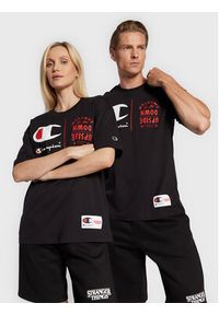 Champion T-Shirt STRANGER THINGS Unisex 217791 Czarny Custom Fit. Kolor: czarny. Materiał: bawełna #5
