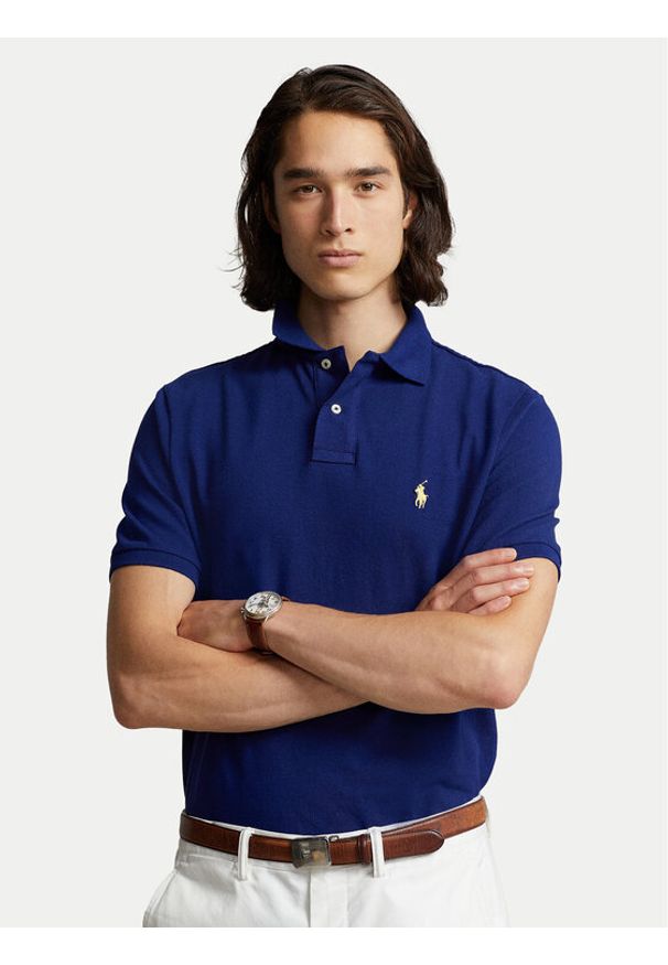 Polo Ralph Lauren Polo Core Replen 710795080 Granatowy Slim Fit. Typ kołnierza: polo. Kolor: niebieski. Materiał: bawełna