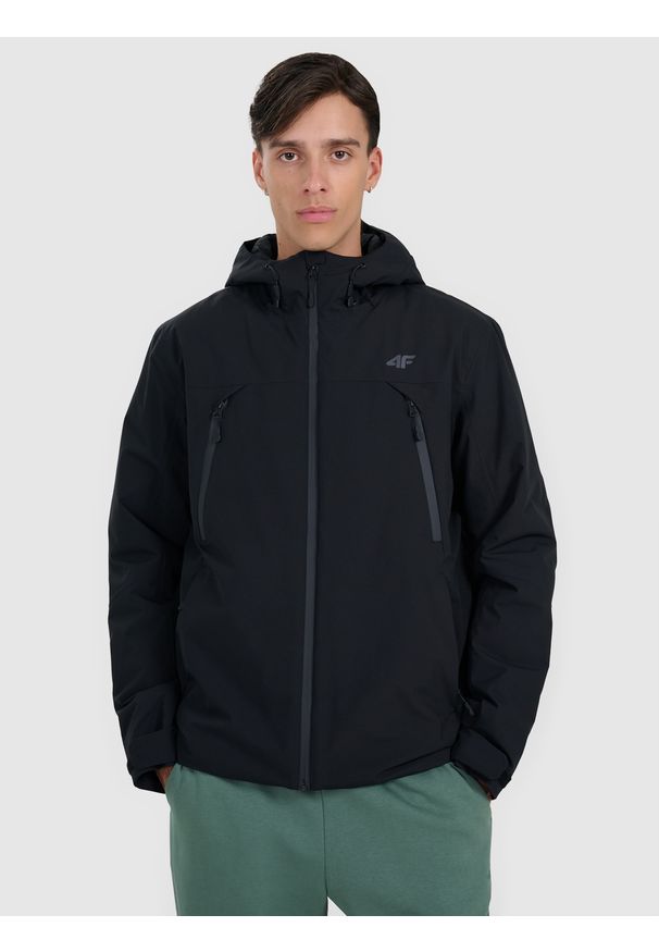 4f - 4F Kurtka przejściowa membrana 10000 męska - czarna XXL. Okazja: na co dzień. Kolor: czarny. Materiał: tkanina, poliester, materiał. Sezon: zima. Styl: casual, klasyczny