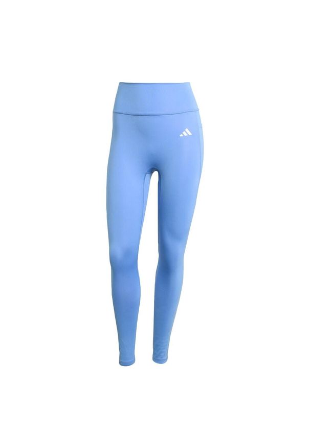 Adidas - Legginsy 7/8 bez szwu z przodu Optime Essentials. Kolor: niebieski. Technologia: ClimaCool (Adidas). Wzór: gładki