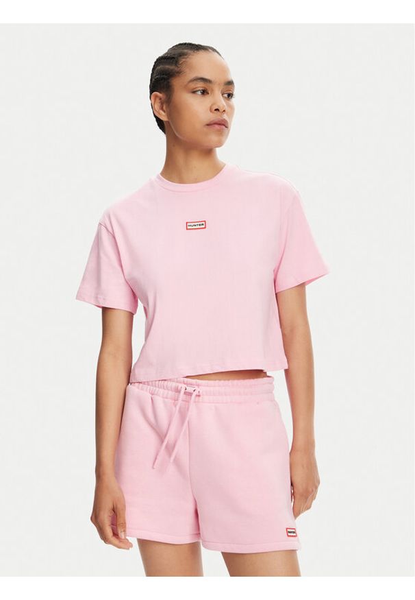 Hunter T-Shirt Abby HARW0059251 Różowy Boxy Fit. Kolor: różowy. Materiał: bawełna