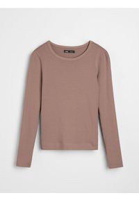 Sinsay - Koszulka z długimi rękawami - brązowy. Kolor: brązowy. Długość rękawa: długi rękaw. Długość: długie #1