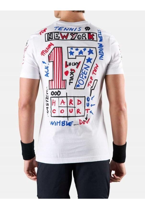 HYDROGEN - Koszulka tenisowa męska Hydrogen Graffiti Tee. Kolor: czerwony, biały, wielokolorowy. Sport: tenis