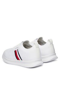 TOMMY HILFIGER - Tommy Hilfiger Sneakersy Lightweight Knitted Runner FM0FM05756 Biały. Kolor: biały. Materiał: materiał #6