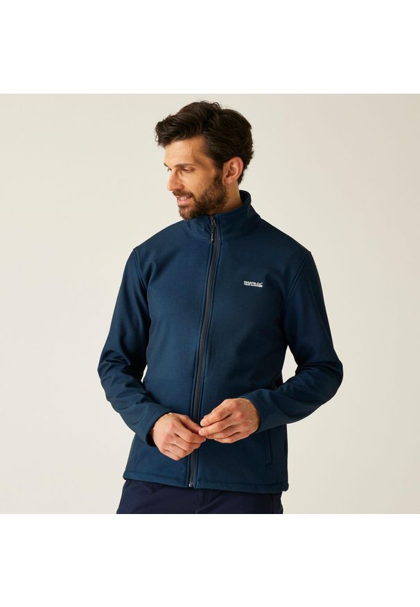 Regatta - Męska warstwa środkowa Cera V Softshell. Kolor: niebieski. Materiał: softshell. Sport: turystyka piesza