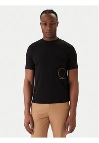 Karl Lagerfeld - KARL LAGERFELD T-Shirt 755035 561235 Czarny Regular Fit. Typ kołnierza: dekolt w karo. Kolor: czarny. Materiał: bawełna #1
