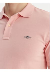 GANT - Gant Polo Shield 2220 Różowy Slim Fit. Typ kołnierza: polo. Kolor: różowy. Materiał: bawełna #2
